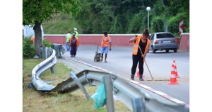 Ремон по пътя. СНИМКА: “24 ЧАСА”