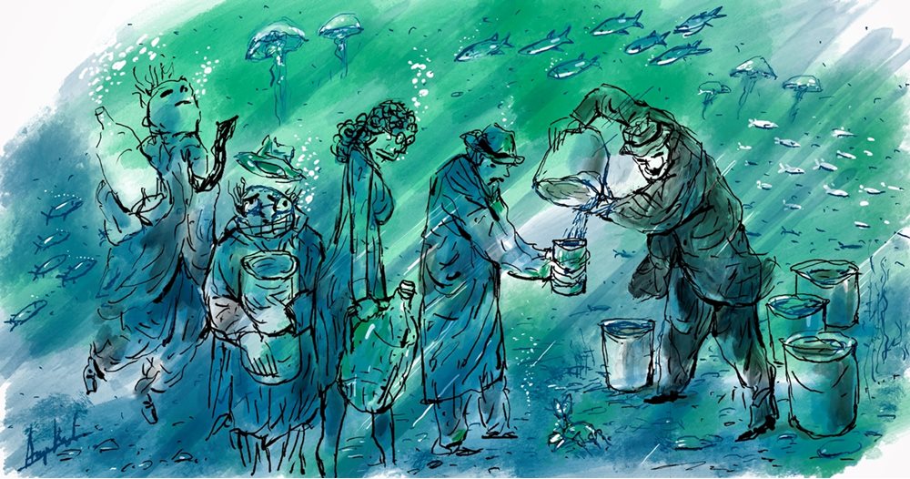 Иронията на спасителя: Как карикатурата на Анри Кулев разкрива неефективността при водната криза
