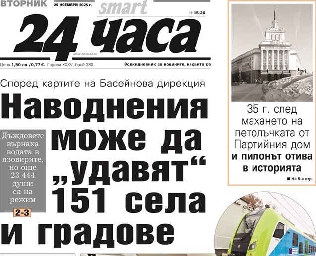 151 села и града под риск от наводнения, разкрива "24 часа"