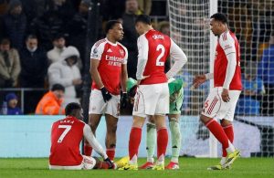 Арсенал допусна шокиращо реми 2:2 срещу последния Уулвърхемптън