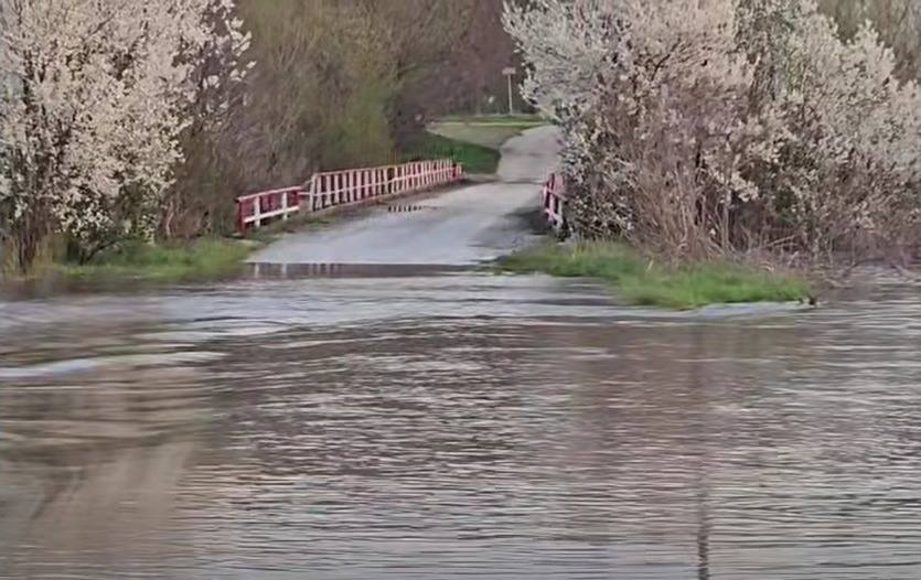 Река Росица заля мост край Павликени: Полицията затвори преминаването