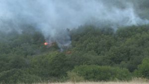 Продължава борбата с огнената стихия до бобошевското село Висока могила