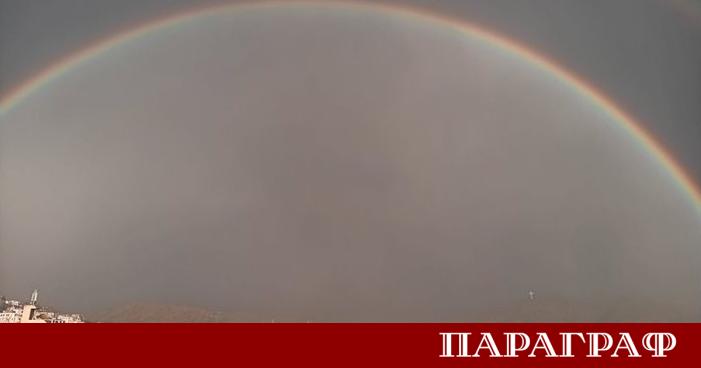 Рядко природно явление – двойна дъга се появи над Благоевград