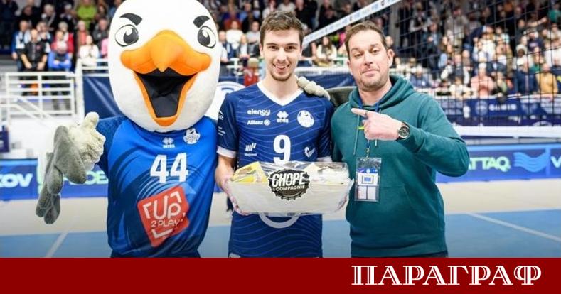 Българският волейболист Владимир Гърков бе избран за MVP Най полезен играч
