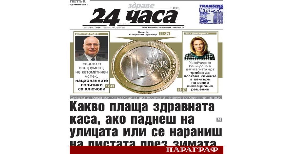 На 5 декември вестник 24 часа разкрива важна информация за