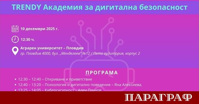 На 10 декември 2025 г Аграрен университет – Пловдив ще