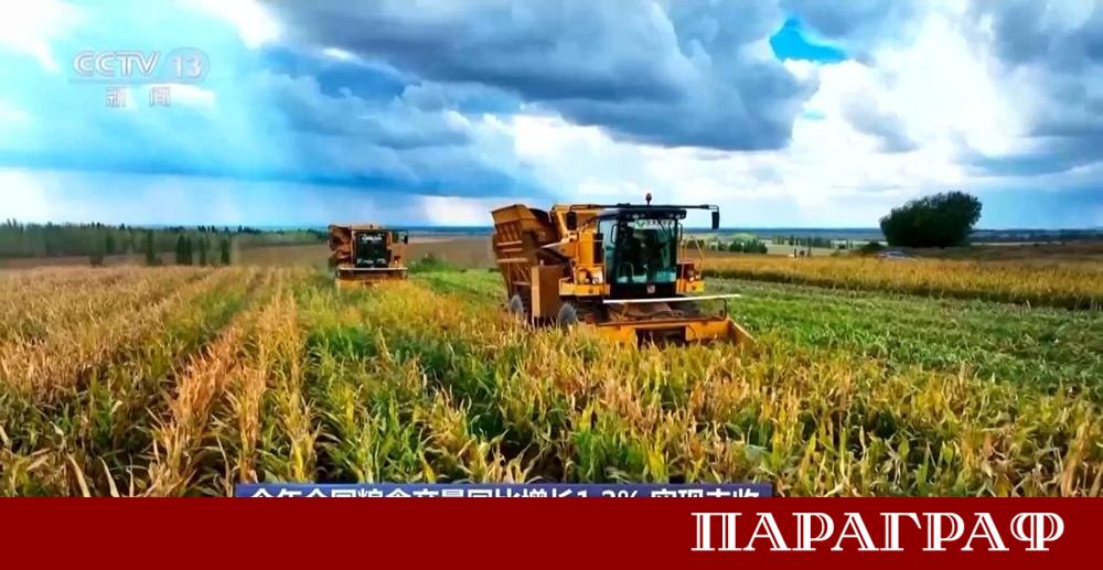 Китай постигна рекордна реколта от зърнени култури през 2025 г