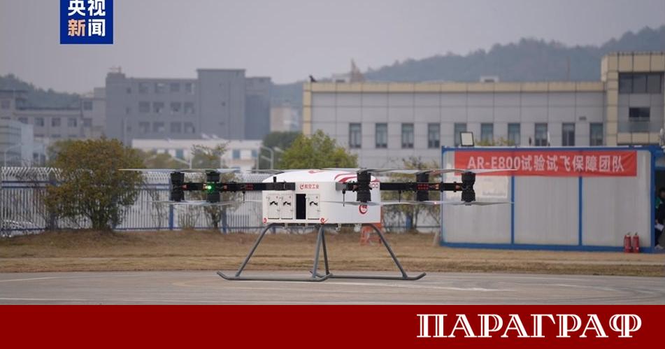 Първият китайски тежкотоварен електрически летателен апарат с вертикално излитане и