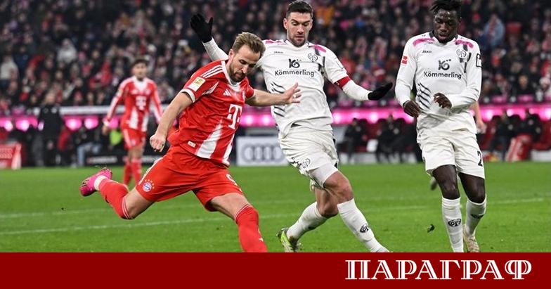 Шампионът на Германия Байерн Мюнхен едва избегна първа загуба за