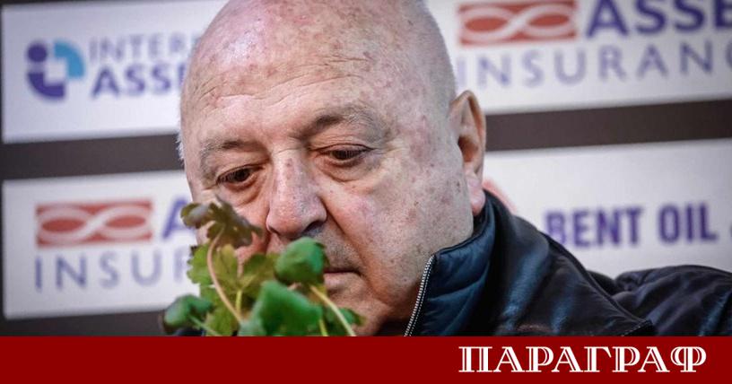 Президентът на ПФК Славия Венцеслав Стефанов и старши треньорът Ратко