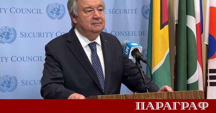 Генералният секретар на ООН Антонио Гутериш изрази днес сериозно безпокойство