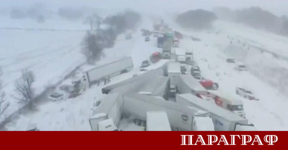 Над 100 превозни средства участваха във верижна катастрофа на междущатска