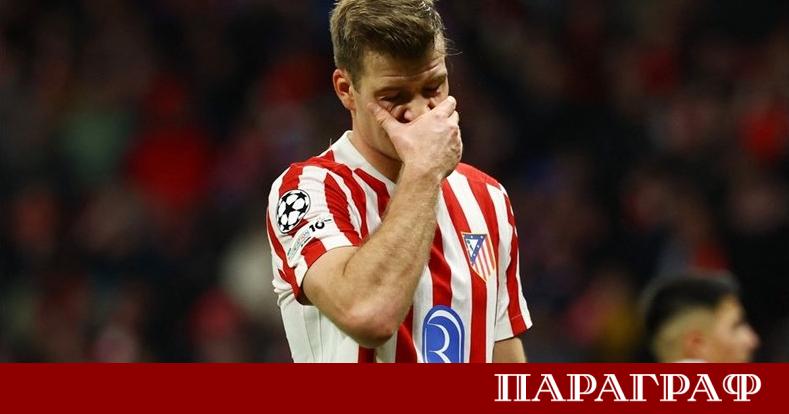 Нападателят на Атлетико Мадрид Александър Сьорлот избегна сериозни последствия за