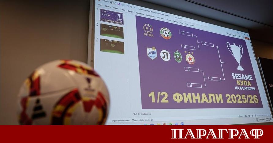 Жребият за полуфиналите на турнира Sesame Купа на България противопостави