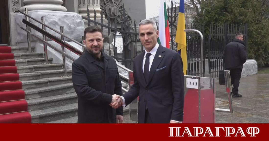Служебният премиер Андрей Гюров и президентът на Украйна Володимир Зеленски