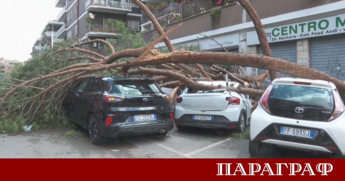 Силно торнадо премина през италианската столица Рим и предизвика сериозни