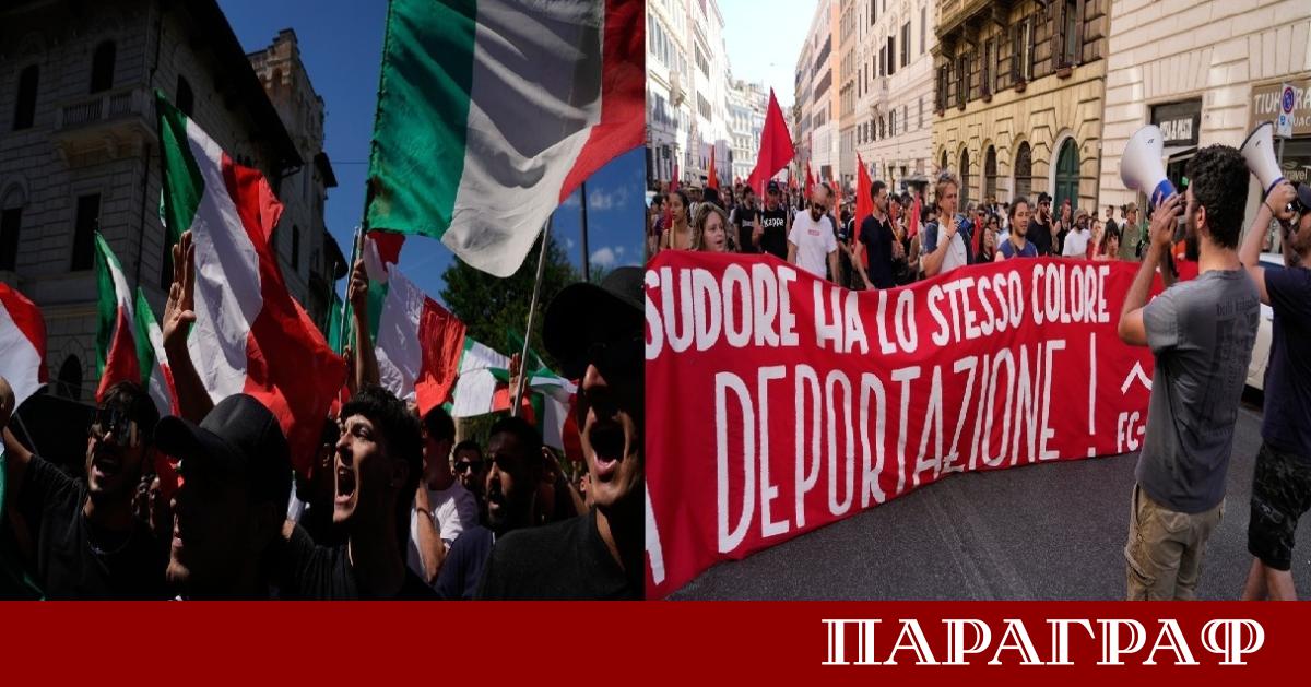 Италианската столица Рим се превърна в арена на мащабни демонстрации