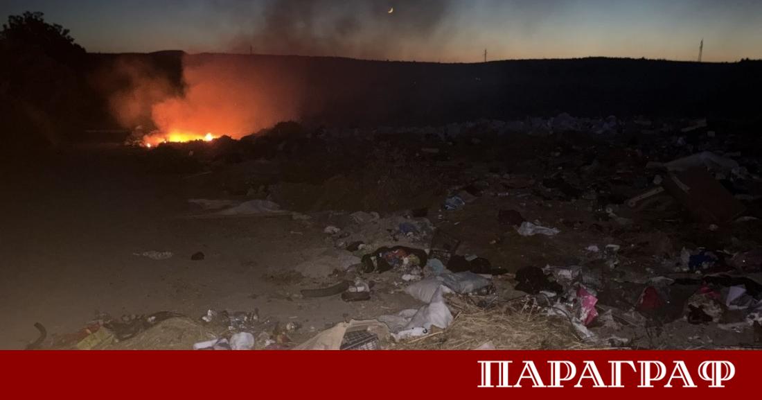 Голям пожар избухна на едно от незаконните сметища в монтанския