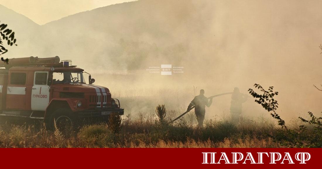 Пожар в изоставена лавандулова нива край град Гурково вдигна на